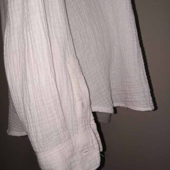 Sanctuary White Button Down Cotton Gauze Blouse - Picture 4 of 7